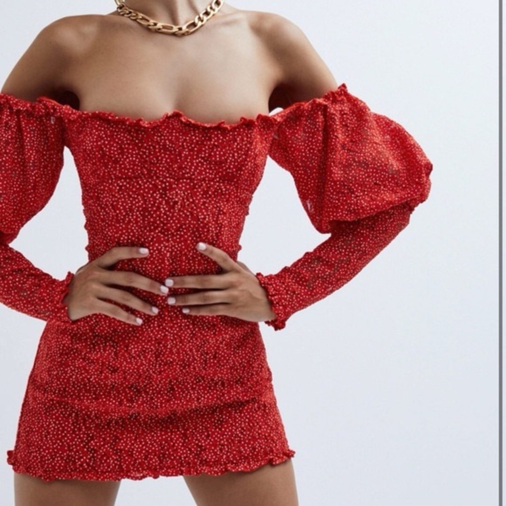 For Love & Lemons Clarisse off the shoulder mini dress
